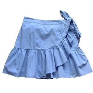 1901 Chambray Ruffle Layered Skirt